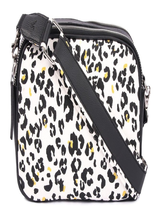 VASA Leopard Print Crossbody Bag, Black and White - Image 1
